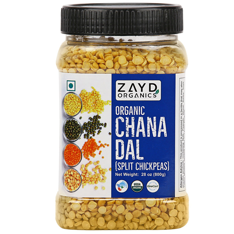 Zayd Organic Chana Dal (Bengal Gram Washed Split) USDA Organic Certified, 1.7-Pounds