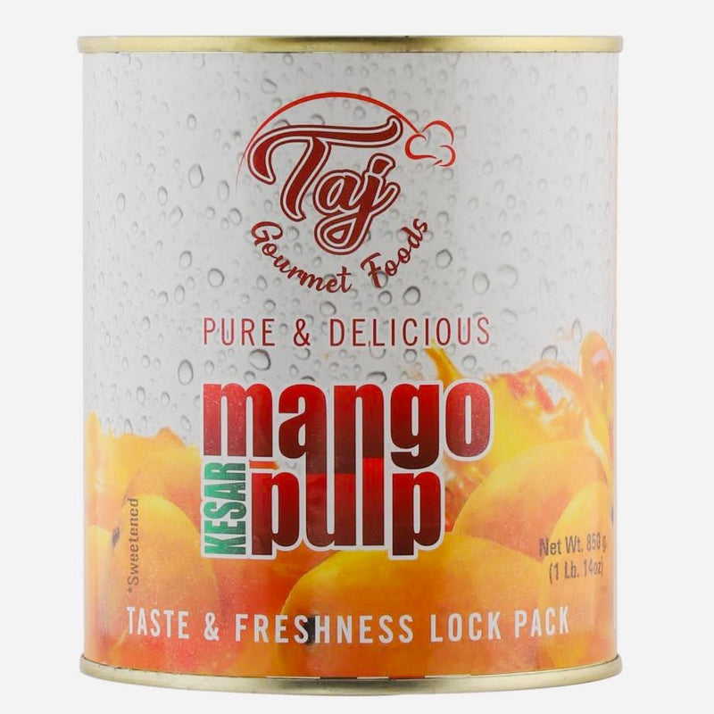 TAJ Kesar Mango Pulp, 850gm (Sweetened)