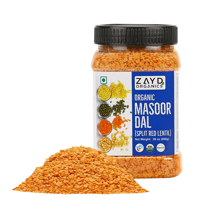 Zayd Organic Masoor Dal (Split Red Lentil) USDA Organic Certified, 1.7-Pounds