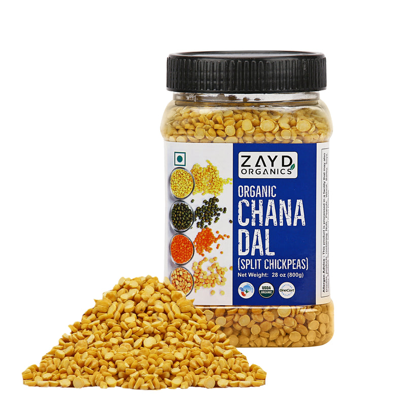 Zayd Organic Chana Dal (Bengal Gram Washed Split) USDA Organic Certified, 1.7-Pounds