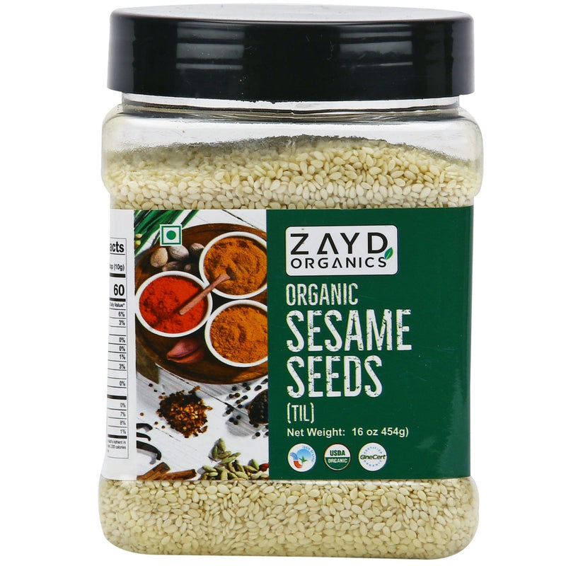 Zayd Organic Whole Sesame Seeds, 16oz, USDA Organic Certified