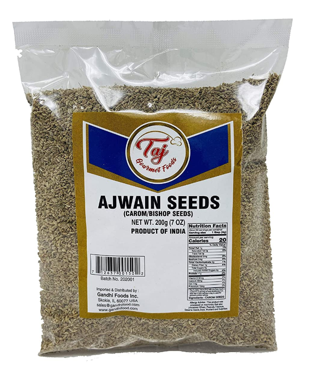 TAJ Ajwain Seeds (Carom Seeds, Bishop Seeds), 200 Grams