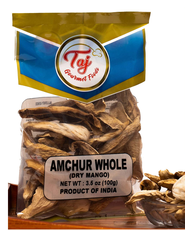 TAJ Amchur Whole Slices, Dried Mango, 100 Grams
