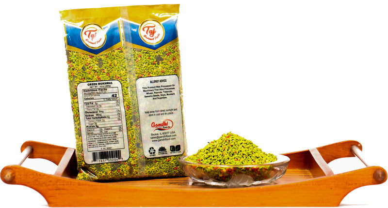 TAJ Green Mukhwas, Candied Fennel Seeds (Saunf)