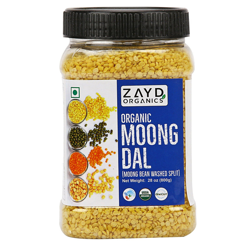 Zayd Organic Moong Dal (Moong Bean Wash Split) USDA Organic Certified, 1.7-Pounds