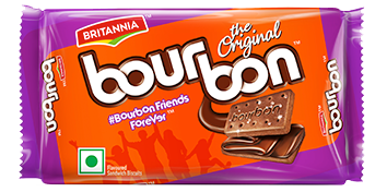 Britannia the Original Bourbon Chocolate Flavoured Cream Biscuits, 3.4oz (97g)