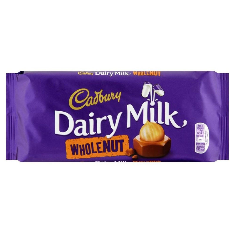 Cadbury Dairy Milk Chocolate Whole Nut Bar, 120g (Pack Of 1)