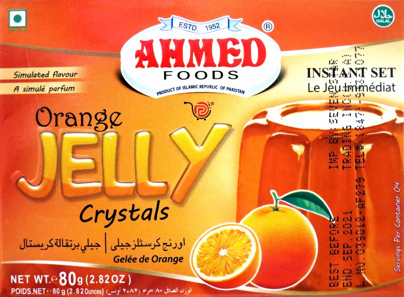 AHMED Halal Jello Vegetarian Crystal Jelly, Orange 70g