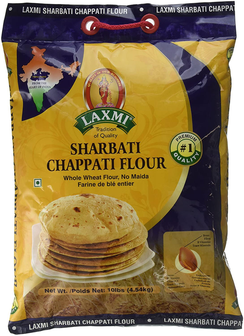 Laxmi Whole Wheat Sharbati Chappati Flour - 10Lb