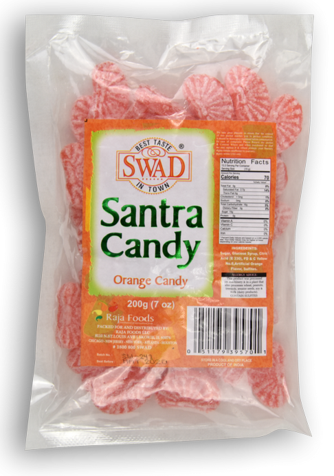 Swad Santra Candy, Orange Candy, 7oz (200g)
