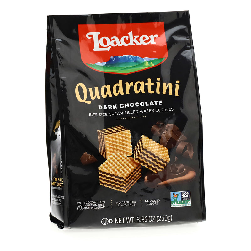 Loacker Quadratini Dark Chocolate Wafer Cookies, 8.82oz